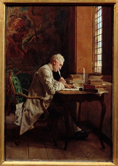 En dikter. Maleri av Ernest Meissonier (1815-1891) av Jean Louis Ernest Meissonier