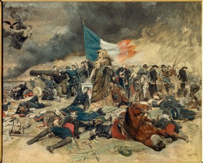 Le Siege de Paris (1870-1871), allegori Paris beleiret av prøysserne. Maleri av Ernest Meissonier (1815-1891). 1871-1891. Dim 0,53 x 0,70 m Paris, musee d