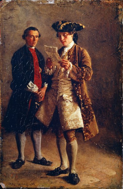 Leser et brev, 1852 av Jean Louis Ernest Meissonier