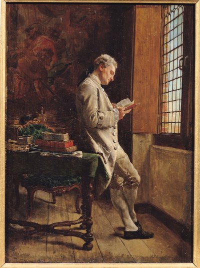 The Reader in White, 1857 av Jean Louis Ernest Meissonier