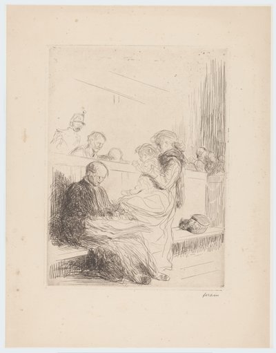 Advokat med klienter i retten av Jean Louis Forain (signed by artist)