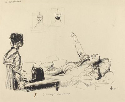 I Versailles. Boches utsending, ca. 19141919. av Jean Louis Forain