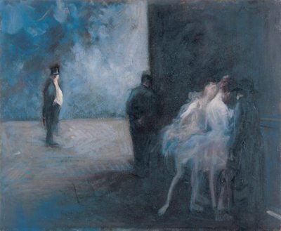 Backstage - Symfoni i blått par Forain, Jean Louis (1852-1931), Mellom 1900 og 1923 - Olje på tre, 45,3x54,7 - Ohara Museum of Art, Kurashiki av Jean Louis Forain
