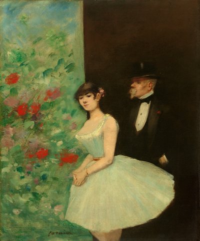Bak kulissene, ca. 1880. av Jean Louis Forain