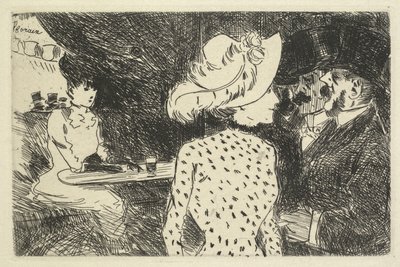 Kaféscene (beskrivende) av Jean Louis Forain