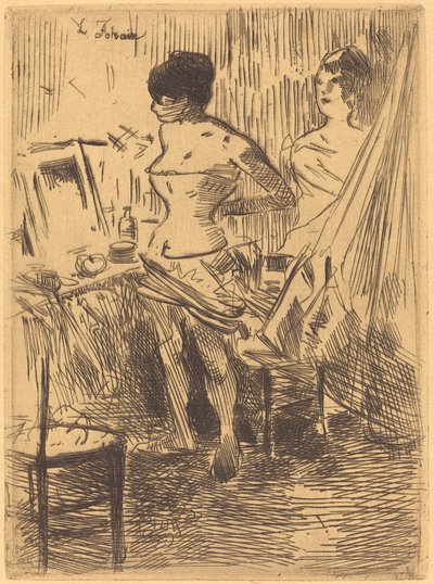 Dansere i garderoben deres av Jean Louis Forain