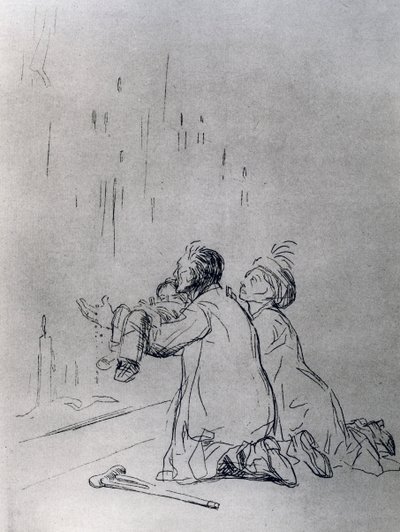 Bønn foran hulen, 1925. av Jean Louis Forain