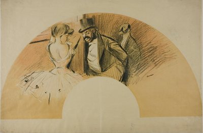 Fan for Gavarni Ball av Jean Louis Forain