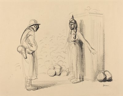 Skjuler louisen, ca. 19141919. av Jean Louis Forain