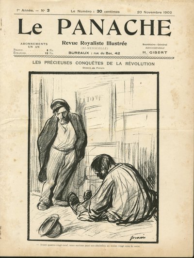 Illustration von Jean-Louis Forain (1852-1931) für das Cover von Le Panache, royalistische illustrierte Zeitschrift von Jean Louis Forain