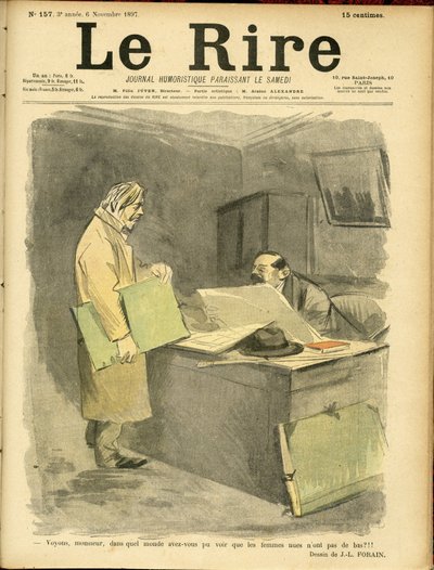 Illustrasjon av Jean-Louis Forain (1852-1931) for omslaget til Le Rire av Jean Louis Forain