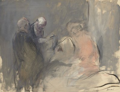 In the Hospital recto Sketch for In the Hospital verso, fjerde kvartal 1800-tallet eller første tredjedel 1900 av Jean Louis Forain