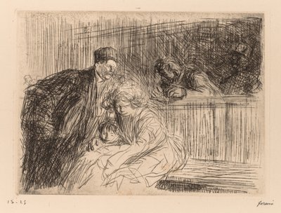 Der Anwalt spricht mit dem Angeklagten von Jean-Louis Forain