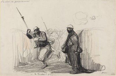 Retur av tillatelsen. -Du faller!, c. 19141919. av Jean Louis Forain