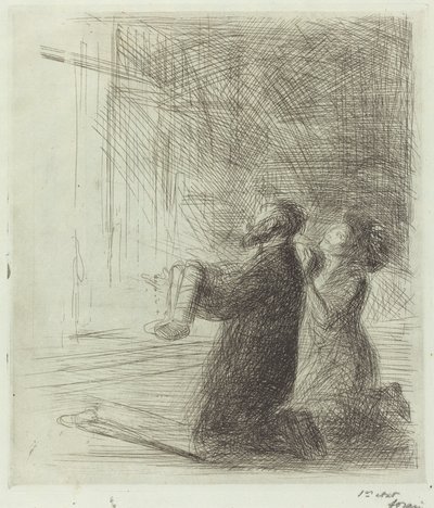 Lourdes, bønnfallende før grotten (fjerde tallerken) av Jean Louis Forain