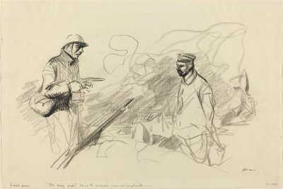 Poilu anerkjennende tysk soldat, sannsynligvis 1918. av Jean Louis Forain