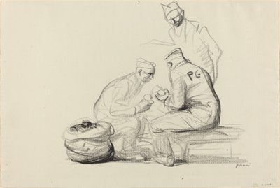 Poilu og tyske fanger, ca. 19141919. av Jean Louis Forain