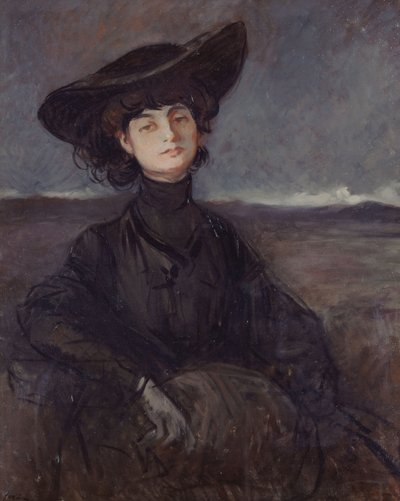 Portrett av Anna-Elisabeth, grevinne Mathieu de Noailles 1876-1933, ca. 1905. av Jean Louis Forain