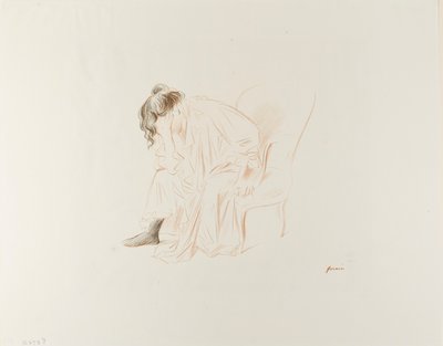 Sittende kvinne, hodet i høyre hånd av Jean Louis Forain