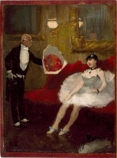 The Admirer, ca. 1877-79 (olje på lerret montert på tre) av Jean Louis Forain