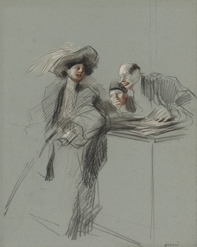 Kunden, fjerde kvartal 1800-tallet eller første tredje 1900-tallet. av Jean Louis Forain