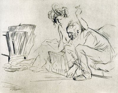 Modellen i hvile, 1925. av Jean Louis Forain