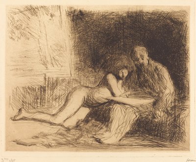 Modellens hvile (fjerde plate) av Jean Louis Forain
