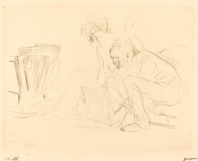 Modellens hvile (andre plate) av Jean Louis Forain