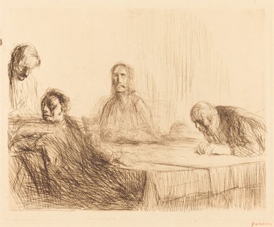Nattverden i Emmaus (andre tallerken) av Jean Louis Forain