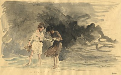 Det er mais i havet!, fjerde kvartal 1800-tallet eller første tredje 1900-tallet. av Jean Louis Forain