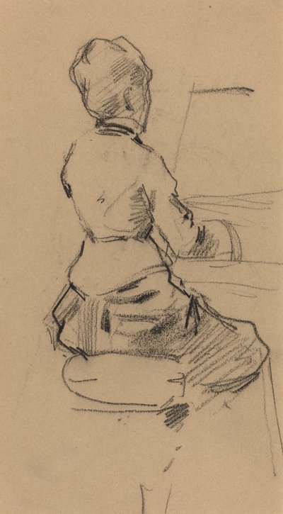 Ung kvinne som sitter ved et piano [verso], ca. 1890. av Jean Louis Forain