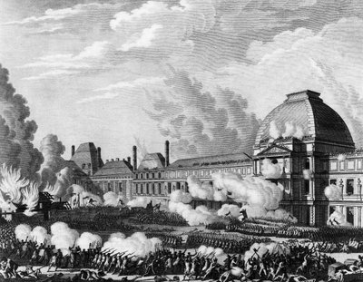 Den franske revolusjonen: 10. august av Jean Louis II (after) Prieur
