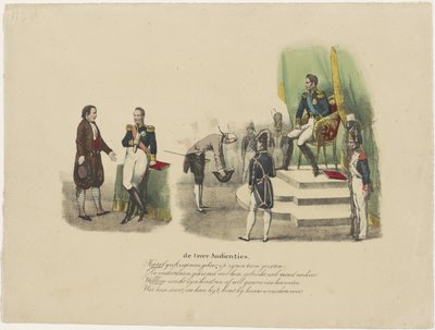 Publikum til William I og Charles X, 1827 de to målgruppene (tittel på objekt) av Jean Louis Van Hemelryck (attributed to)