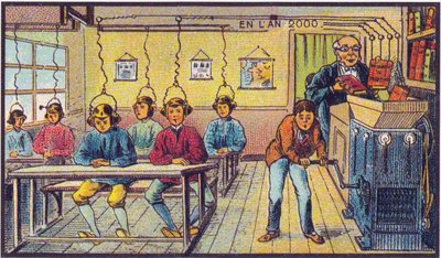 På skolen. Fra serien Visjoner av året 2000, 1899 av Jean Marc Côté
