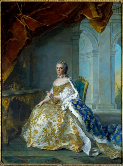 Portrett av Louise Elisabeth av Frankrike, Infante av Spania, da hertuginne av Parma (1727-1759) Maleri av Jean Marc (Jean-Marc) Nattier (1685-1766) 1761 Søn 2,4x1,84m av Jean Marc Nattier