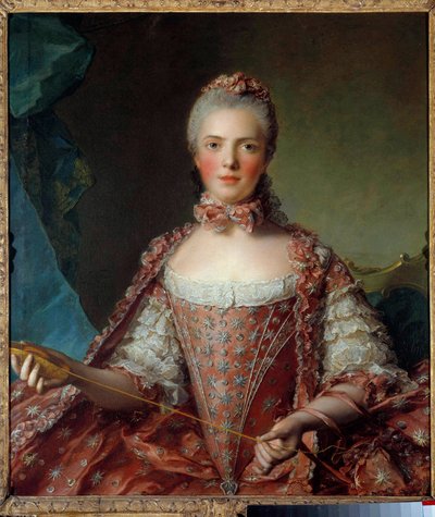 Portrett av Madame Adelaide av Frankrike (1732-1800) gjør knuter Maleri av Jean-Marc (Jean Marc) Nattier (1685-1766) 1756 Søn 1,26x0,96 m - Portrett av Madame Adelaide de France (1732-180) 1732-180 . Maleri av Jean-Marc (Jean Marc) Nattier (1685-1766) av Jean Marc Nattier