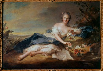 Portrett av Madame Henriette av Frankrike (1727-1752) i Flore, datter av Louis XV Maleri av Jean Marc (Jean-Marc) Nattier (1685-1766) 1742 Søn 0,96x1,51 m av Jean Marc Nattier