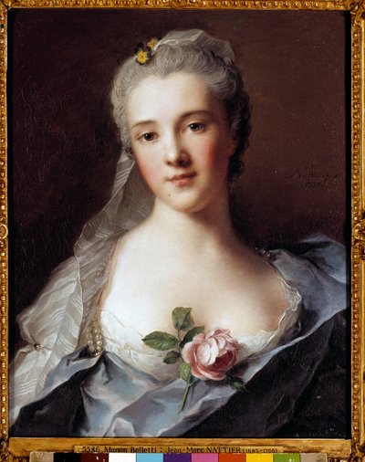 Portrett av Manon Balletti (1740-1776), kone til arkitekten Jean Francois Blondel (1705-1774) Maleri av Jean Marc (Jean-Marc) Nattier (1685-1766) av Jean Marc Nattier