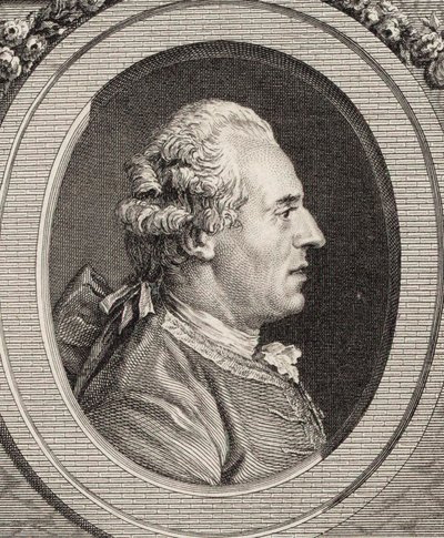 Portrett av fiolinisten og komponisten Jean Joseph Cassanéa de Mondonville 1711-1772. av Jean Marie Delatre