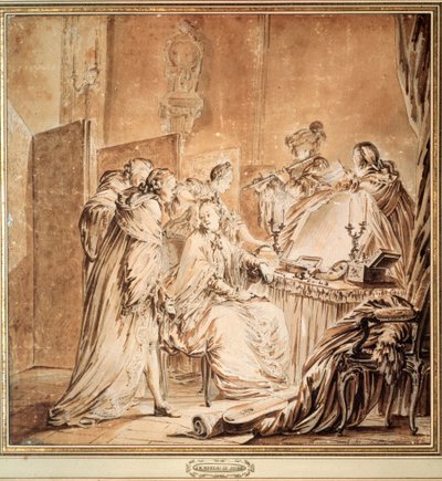 Før Fancy Dress Ball, 1762. av Jean Michel the Younger Moreau