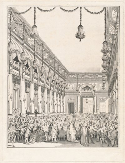 Den kongelige festen - Fest gitt i anledning fødselen til Monsignor the Dauphin, 21. januar 1782 av Jean Michel Moreau the Younger
