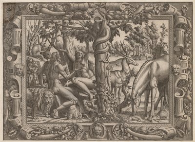 Evas fristelse, ca. 15451547. av Jean Mignon