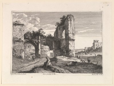 Den sittende gamle kvinnen. av Jean Morin