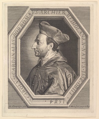Saint Charles Borromeo, kardinal og erkebiskop av Milano. av Jean Morin