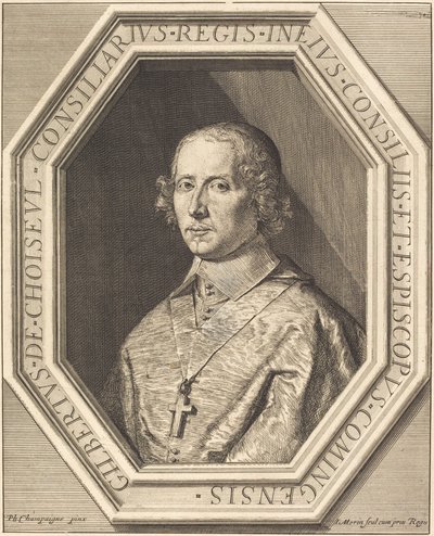 Gilbert de Choiseul du Plessis Praslin av Jean Morin after Philippe de Champaigne