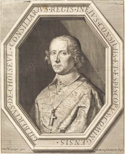 Gilbert de Choiseul du Plessis Praslin av Jean Morin after Philippe de Champaigne