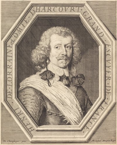 Henry av Lorraine, grev av Harcourt av Jean Morin after Philippe de Champaigne
