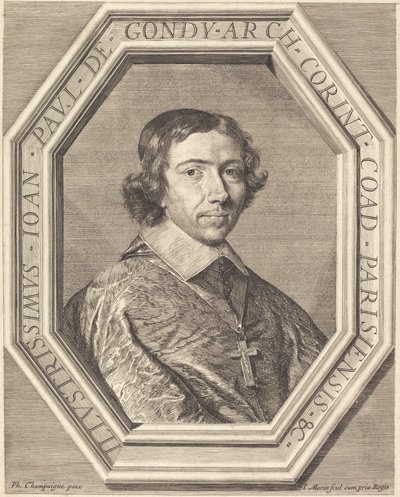 Jean Francois Paul de Gondy av Jean Morin after Philippe de Champaigne