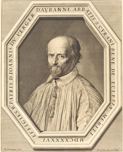 Jean Verger de Hauranne av Jean Morin after Philippe de Champaigne
