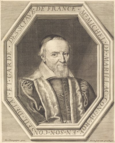 Michel deMarillac av Jean Morin after Philippe de Champaigne